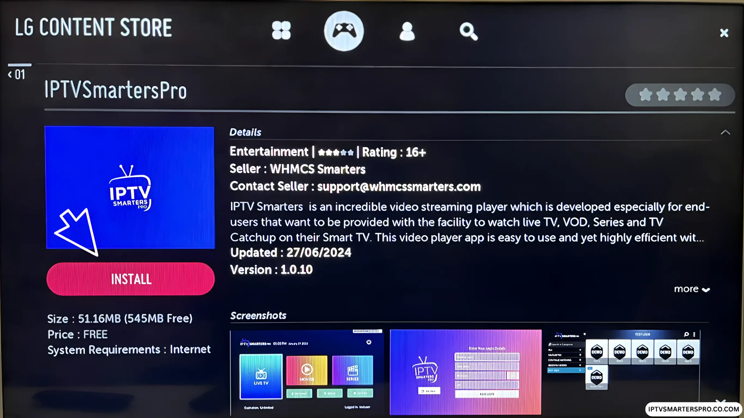 Rechercher IPTV Smarters Pro sur Samsung Apps