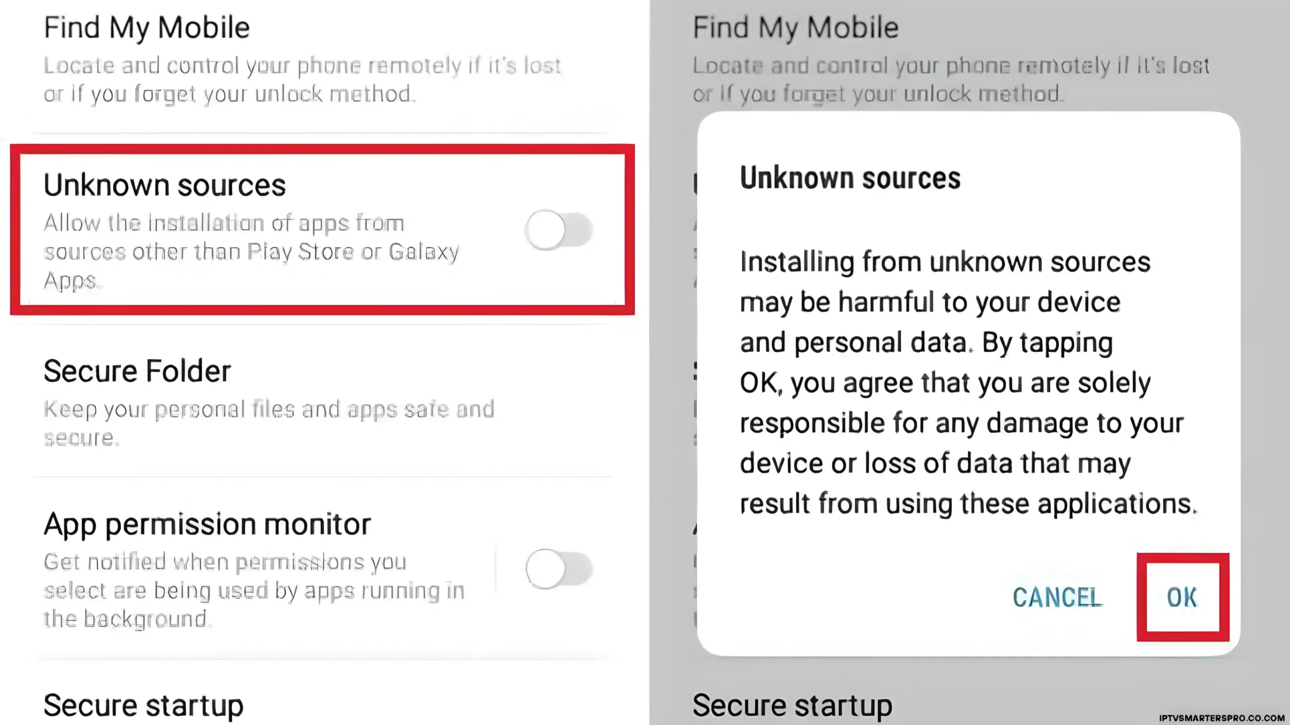 Activer les sources inconnues sur Android
