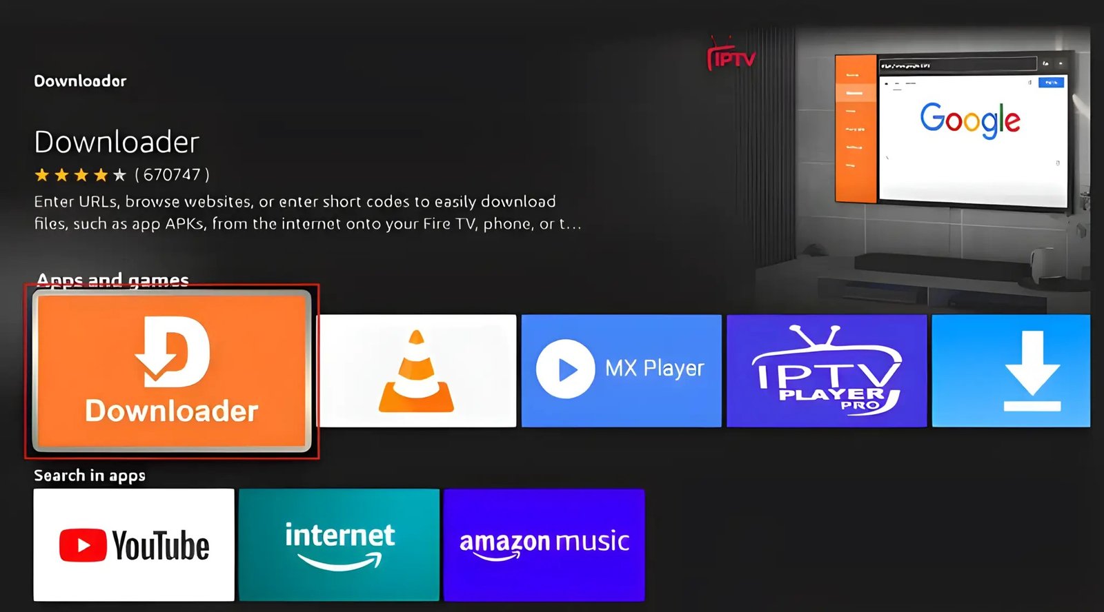 Préparation de la Firestick pour IPTV Smarters Pro